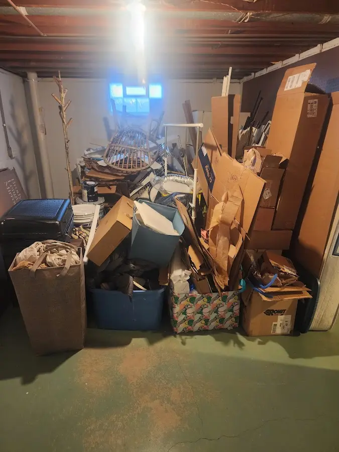 Roll-off dumpster container at job site for 20 Yard Dumpster Rental in Pekin